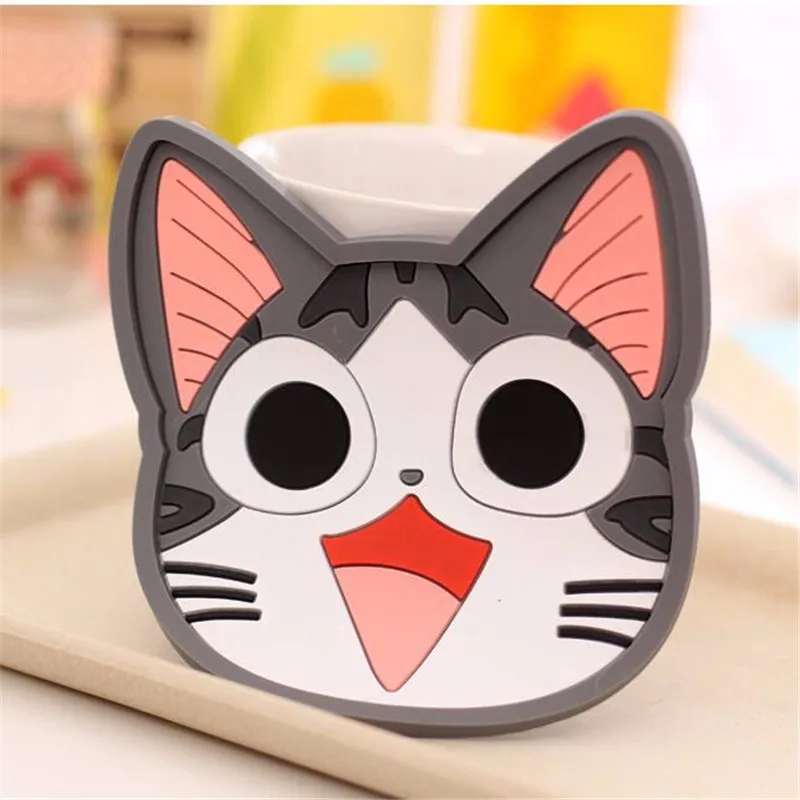 Милые силиконовые подставки для чашек с животными из мультфильмов кофейные