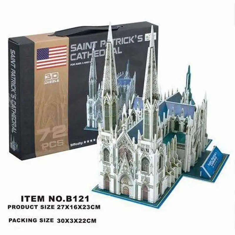 Новая 3D модель мозаики пазла Нью Йорк церковная Бумажная Барта игрушка.|Пазлы| |