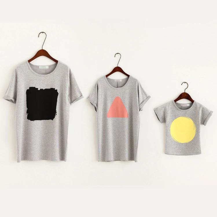 Мода Семья Соответствующие Наряды Футболки одежды семьи отца мать дочь одежда