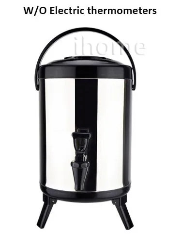 Without Thermometers 10L кухонный термос из нержавеющей стали, кран, ведро, кафе чай, горшок для домашнего отеля, магазин, бар, ресторан, жидкие напитки, сохраняющие тепло - Цвет: Without Thermometers