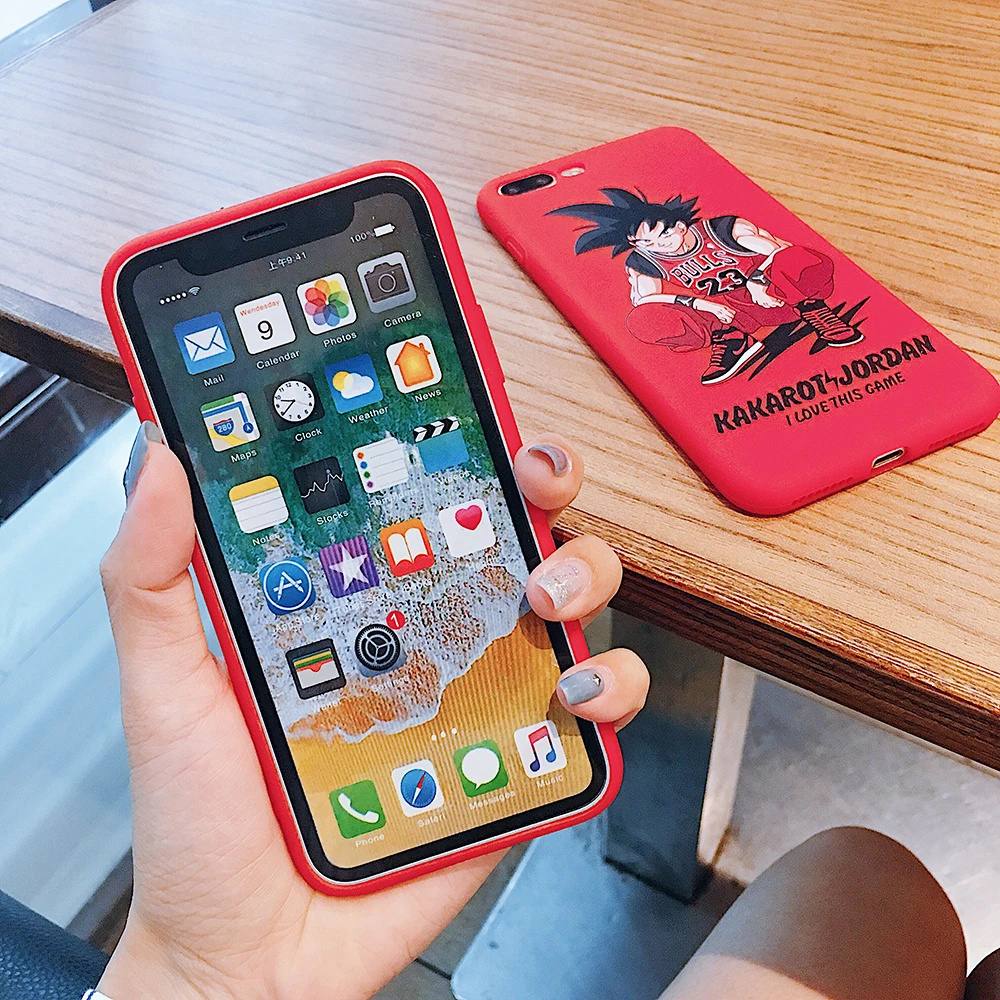 Cartoon Dragonball Wukong Bull 23 Legend Colored Drawing Soft TPU Case For iPhone XS XR MAX X 6 6S 7 8 Plus |