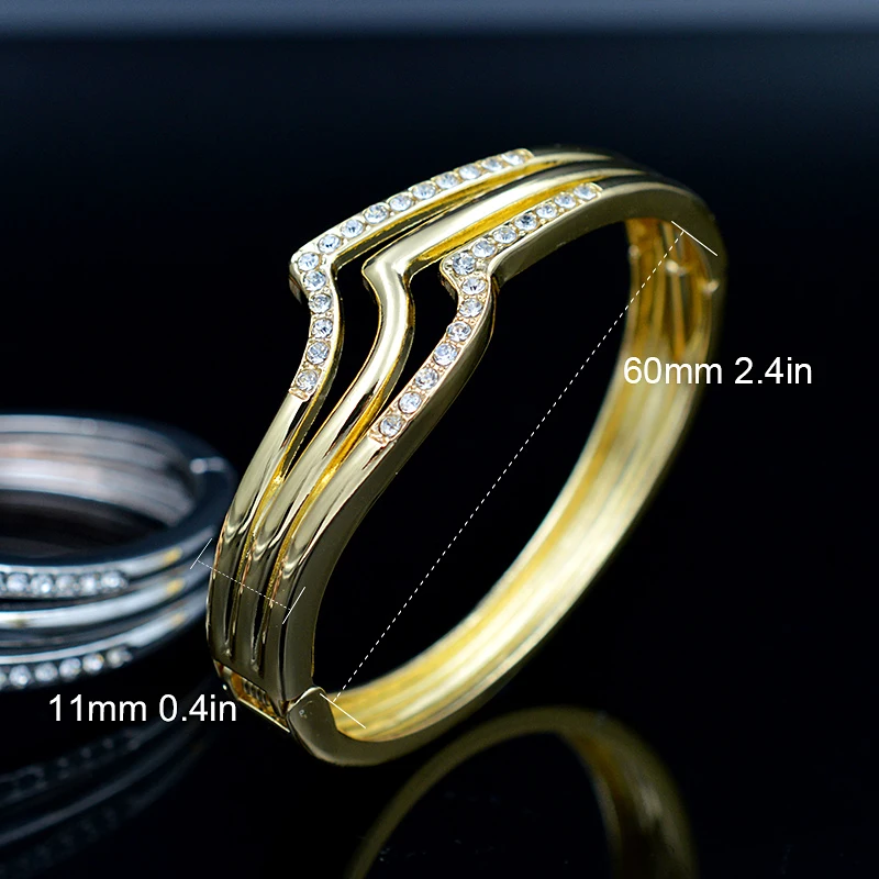 

ZEADear Jewelry Trendy Jewelry Round Bangle Sets For Women Cubic Zirconia Bracelet For Wedding Gifts Water Drop Jewelry Findings