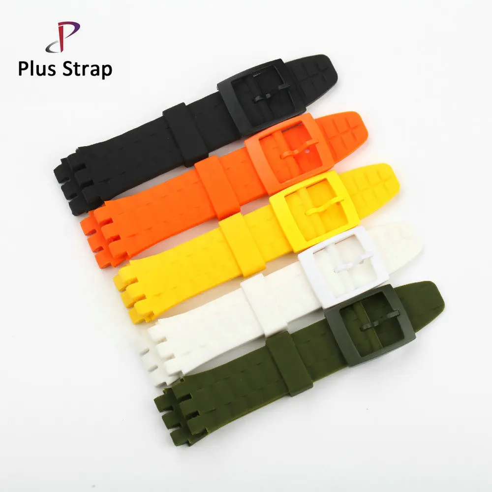 Плюс ремешок мягкий силиконовый сменный для наручных часов Swatch SUUP100 SUUB Ремешок Pin