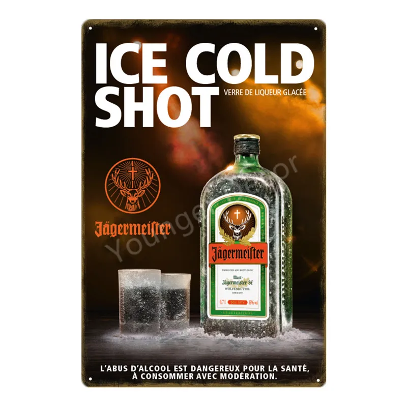 YD0032H Спиртовой напиток Jagermeister Peroni плакат Классическая Настенная Наклейка домашний бар Декор винтажная металлическая табличка виски вино жестяная вывеска YH006 - Цвет: YD0032H