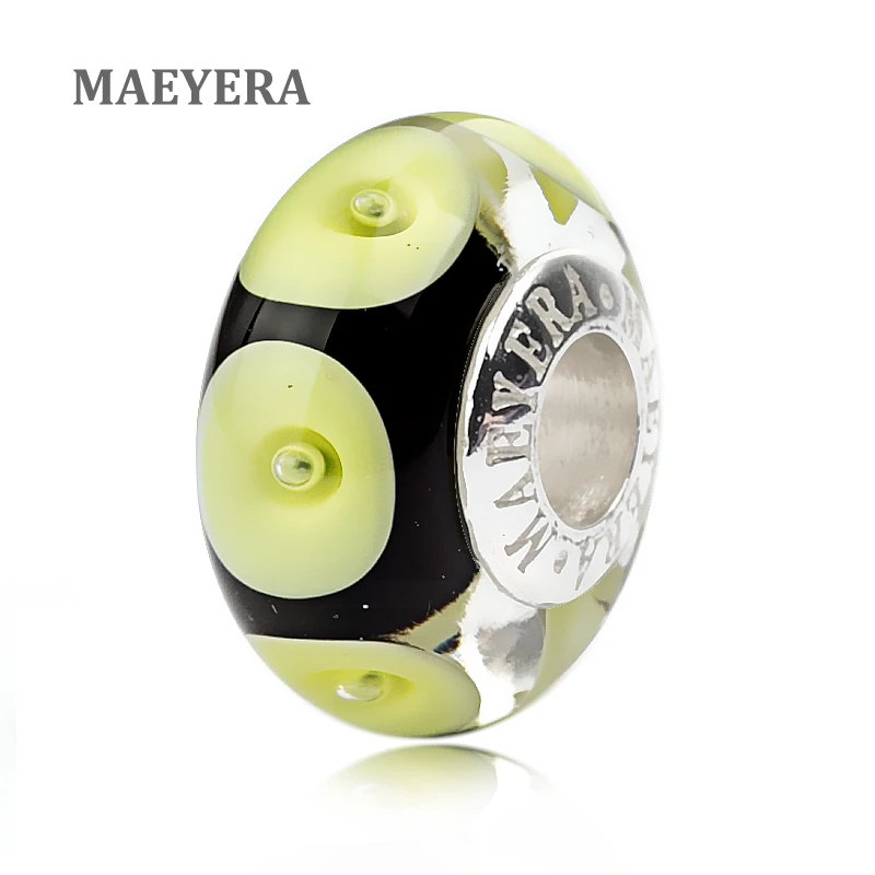 Бисер MAEYERA из стерлингового серебра 925 пробы бисер в стиле муранского стекла для