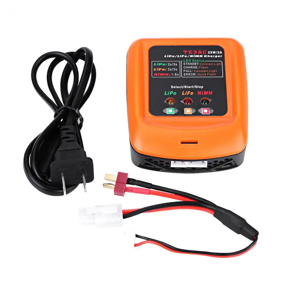 RC 25 Вт 3A сбалансированное зарядное устройство для 2 S/3 S LiPo LiFe 1 8S NiMh батарея пульт