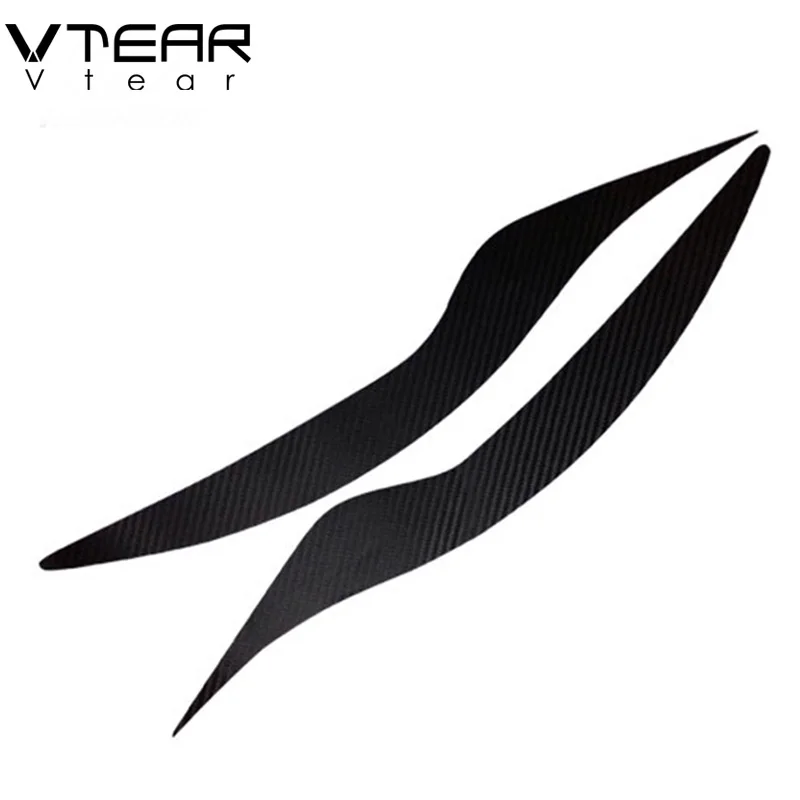 Vtear для Focus 2 mk2, аксессуары для фар, брови-наклейки, фары для бровей, углеродное волокно, внешнее покрытие для автомобиля, Стайлинг 2009