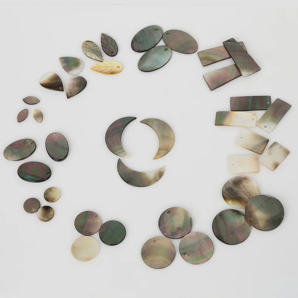 Новинка 6 шт./лот черный круглый корпус камень разный размер отверстия 1 5 мм