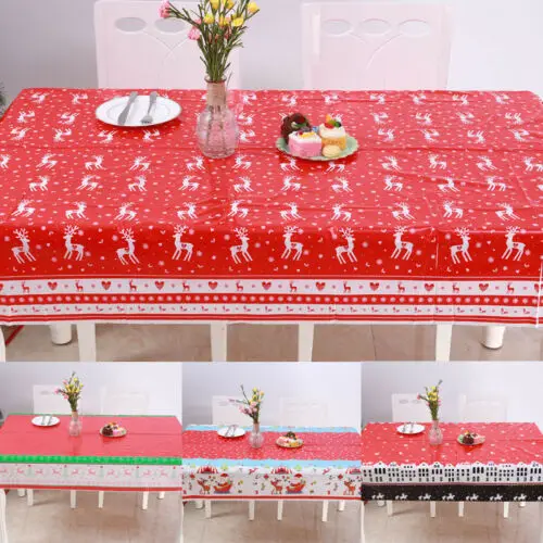 Скатерть с рождественской елкой/снеговиком/Сантой/рождественским колокольчиком