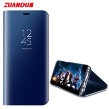Smart View Зеркало чехол для samsung Galaxy S9 плюс Примечание 8 S8 S7 край A5 A7 A8