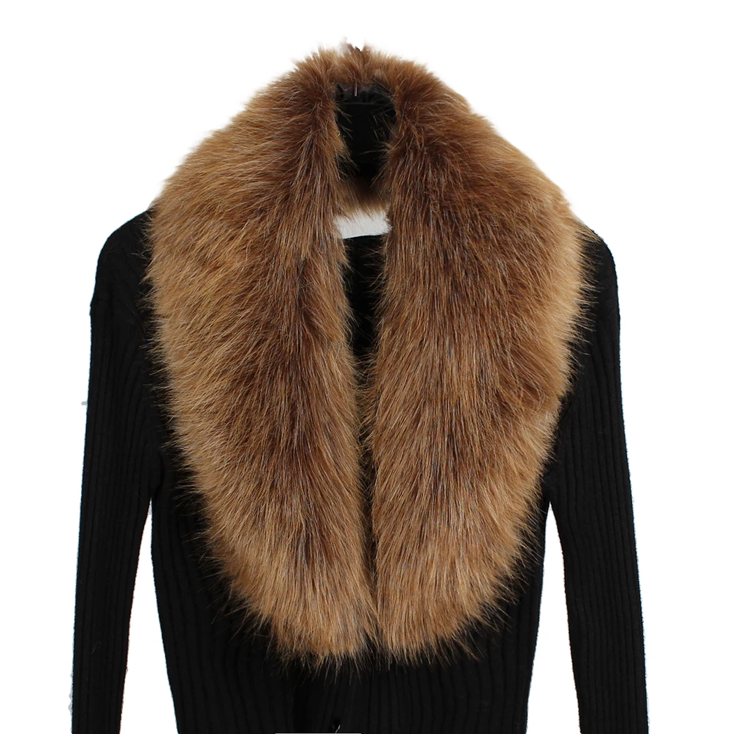Элегантный Для женщин искусственного меха Куртка с воротником шарф негабаритных