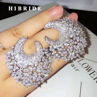 hibride fashion multicolor cubic zirconia flowers design stud earring for women jewelry wedding brincos boucle doreille e 869