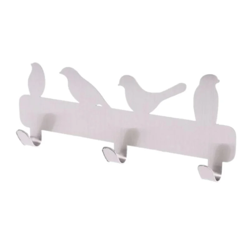 3 крючка в форме птицы настенная вешалка из нержавеющей стали для ванной одежды