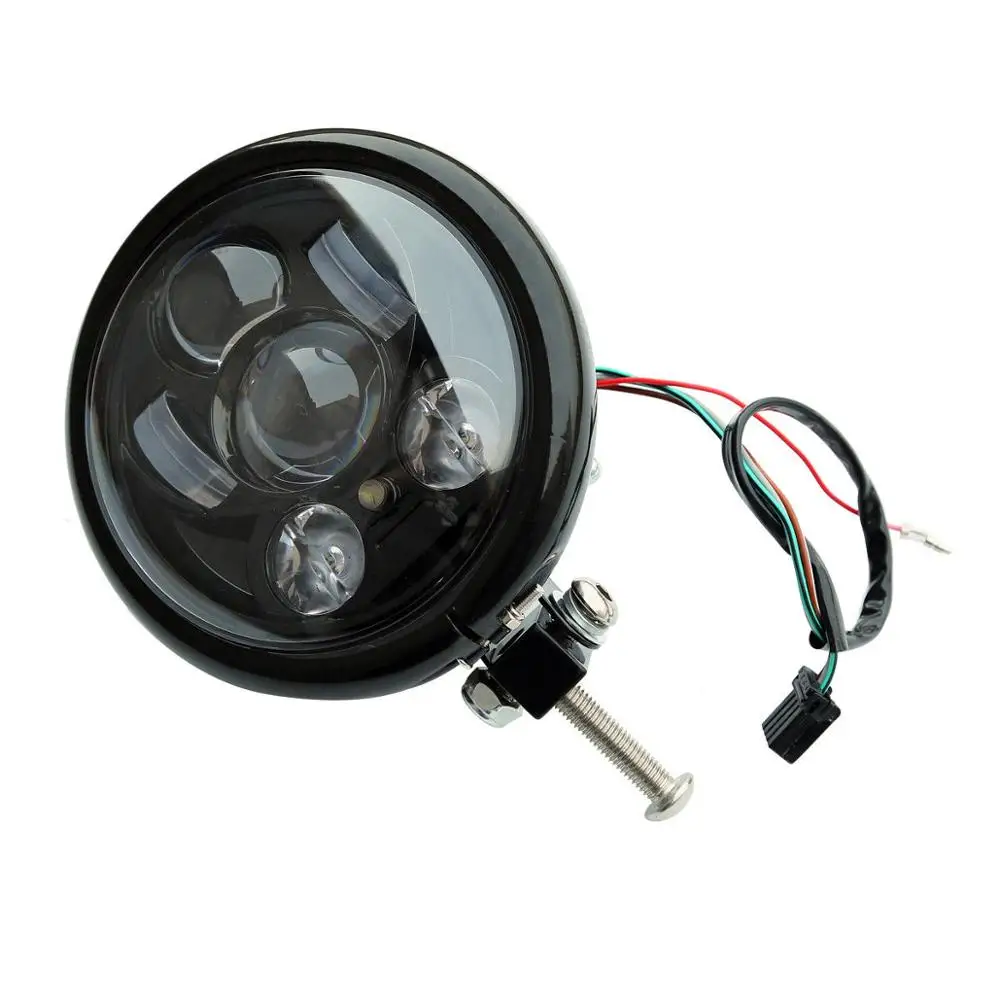 

5-3/4" 5.75" LED Headlight Projector w/Housing For Harley XL1200X Dyna Fat Street Bob FXDB Black/Chrome New