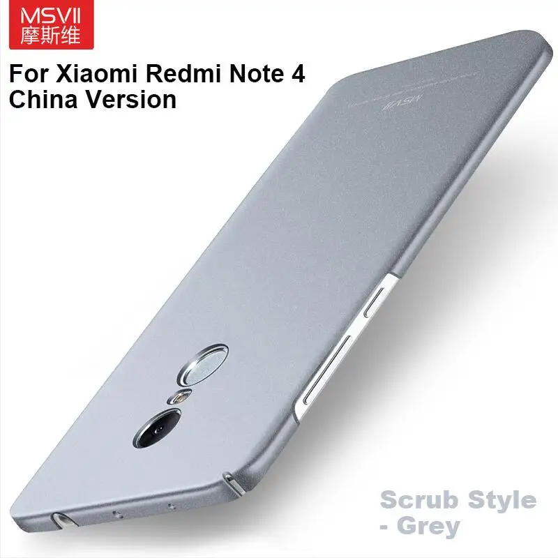 Grey2 Бренд Msvii роскошный чехол с масляной росписью для Xiaomi Redmi Note 4(только для китайской версии) Pro/Prime Гладкий/матовый чехол из поликарбоната - Цвет: Grey2