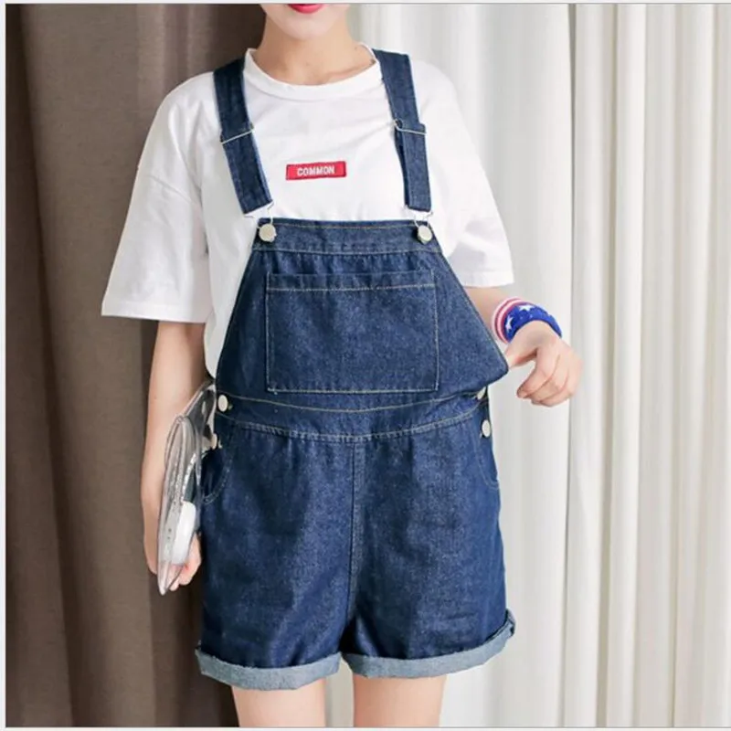 Женский свободный комбинезон на пуговицах повседневный однотонный из хлопка с