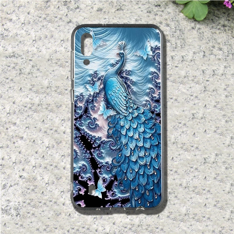Павлин Мягкие TPU мобильного чехол для телефона samsung Galaxy S3 S4 S5 S6 S7 S8 S9 S10 мини edge Plus