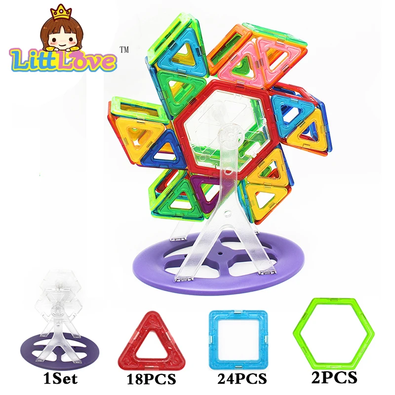 

45Pcs Magnetic Building Blocks Toys Big Size DIY Educational Construction Magnetic Designer Bricks Plastic Toys For Children