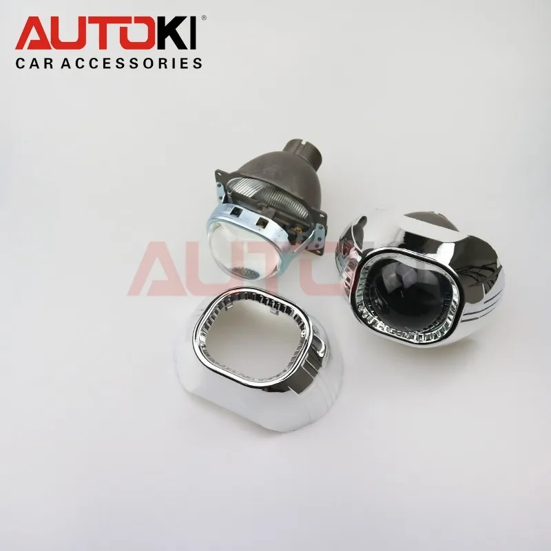 Autoki 3,0 дюймов Q5 квадратный биксеноновый объектив проектор HID фары металлические фары линзы H4, использовать D2S D2H лампы автомобильные Внешние огни