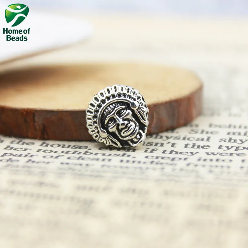 Античный серебряный цвет сплав индийский главный Бисер для изготовления