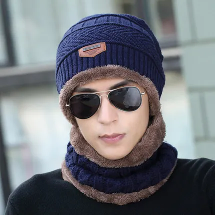 Зимняя Вязаная Шапка бини Мужские осенне зимние модели из двух частей женские