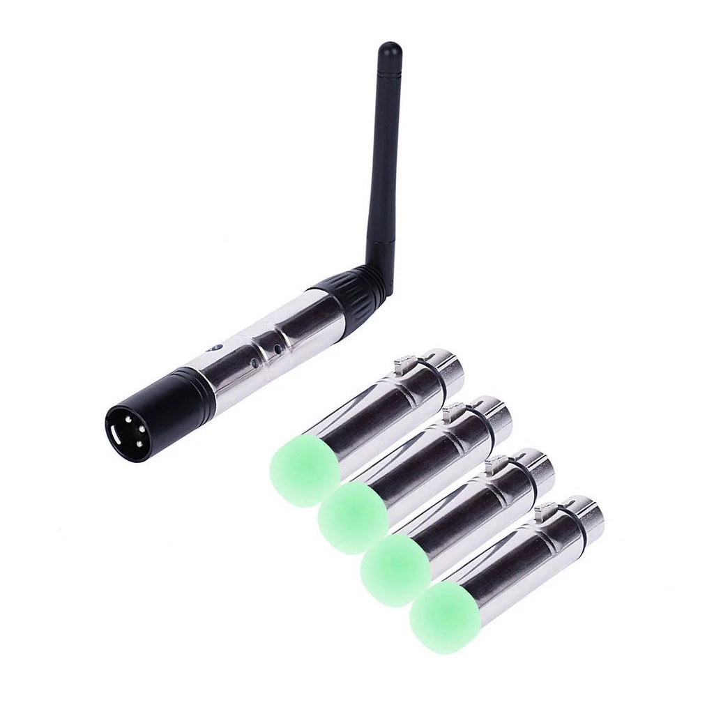 5 PCS DMX512 DMX Dfi DJ 2.4G Wireless 1 Transmitter and 4 Tricolor LED Indicators Receiverr For Lighting Control US Plug | Лампы и