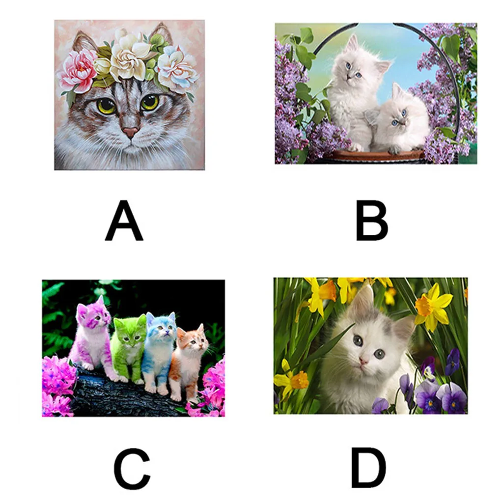 Алмазная картина животные кот алмазная вышивка мозаика из страз полный квадрат