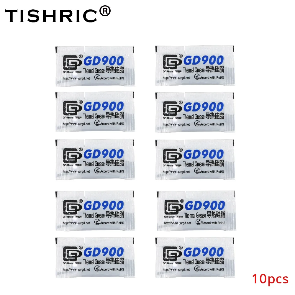 10 шт. Термопаста TISHRIC GD900 для охлаждения процессора 0 5 г|Кулеры и системы