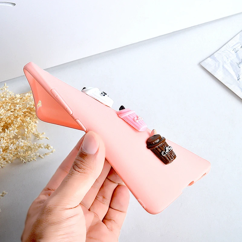 Cute Candy Silicone Case For Vivo Y81 Soft Cover Phone Bags Y 81 VivoY81 Back Covers 3D Coffee 6.22&quot |