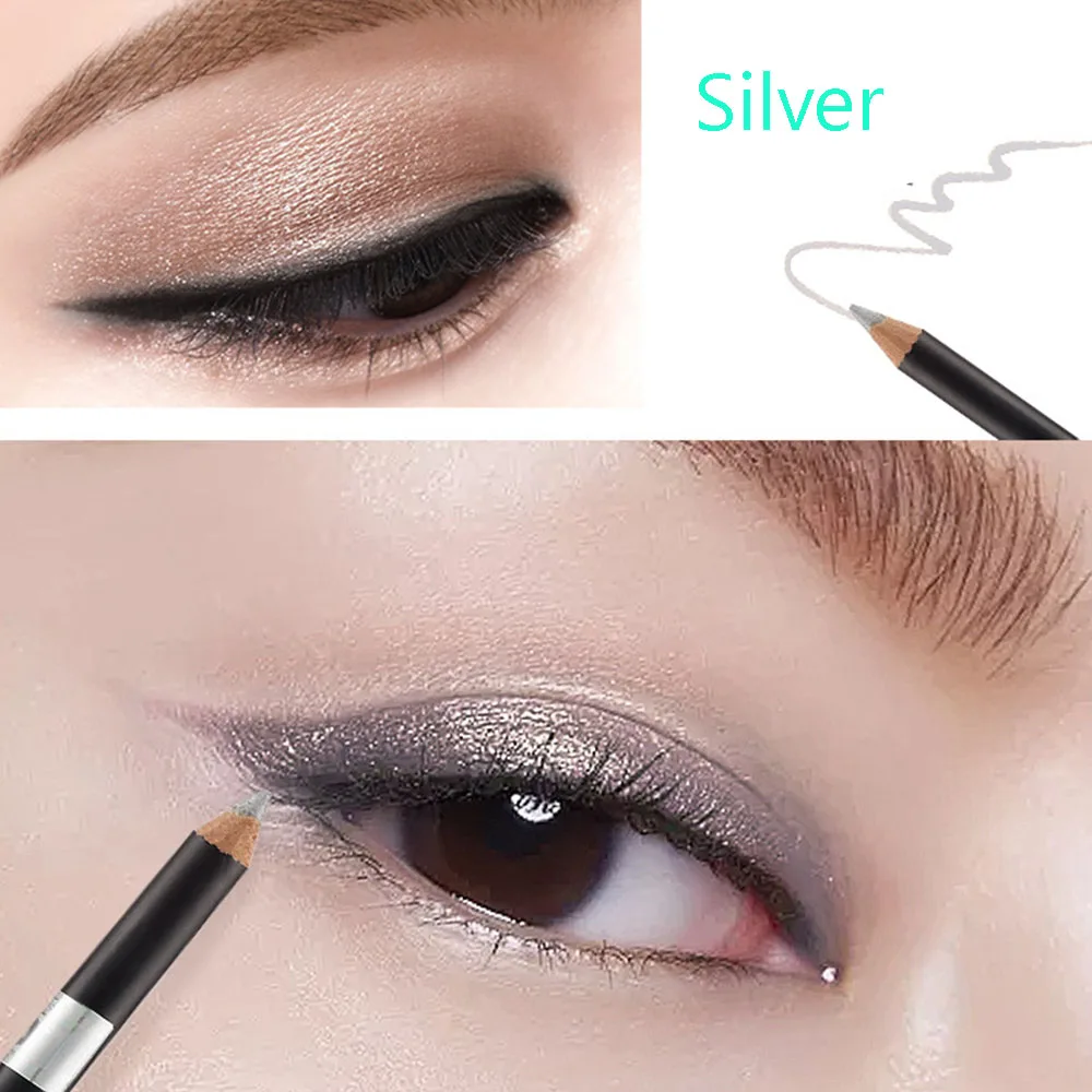silver 6 цветов красочная подводка для глаз тени для век длительная Женская Красота косметический карандаш пигмент водонепроницаемый длинные последние инструменты для макияжа глаз - Цвет: silver
