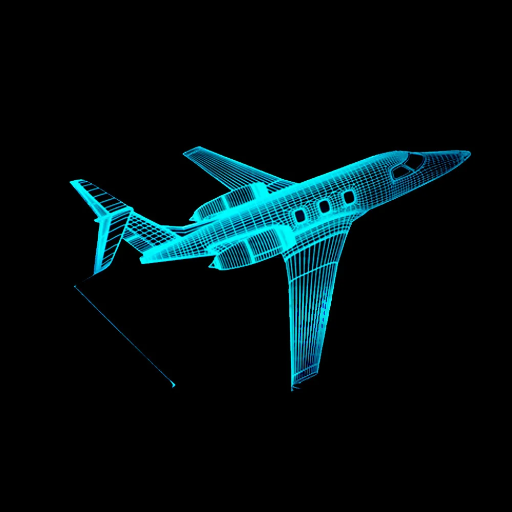 Новинка Самолет 3D светодиодный визуальный ночник красочный сенсорный USB 7 видов