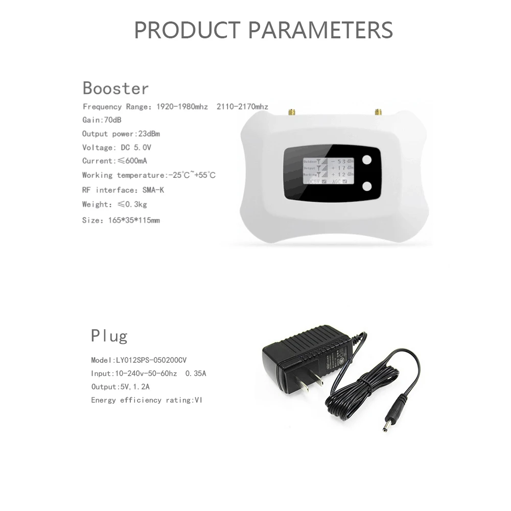 Tanie HSDPA + 3G WCDMA 2100mhz Wzmacniacz Sygnału Telefonii Komórkowej UMTS 2100 Wzmacniacz Telefonu Komórkowego Repeater Repetidor Sinal Celular 3G Ineternet