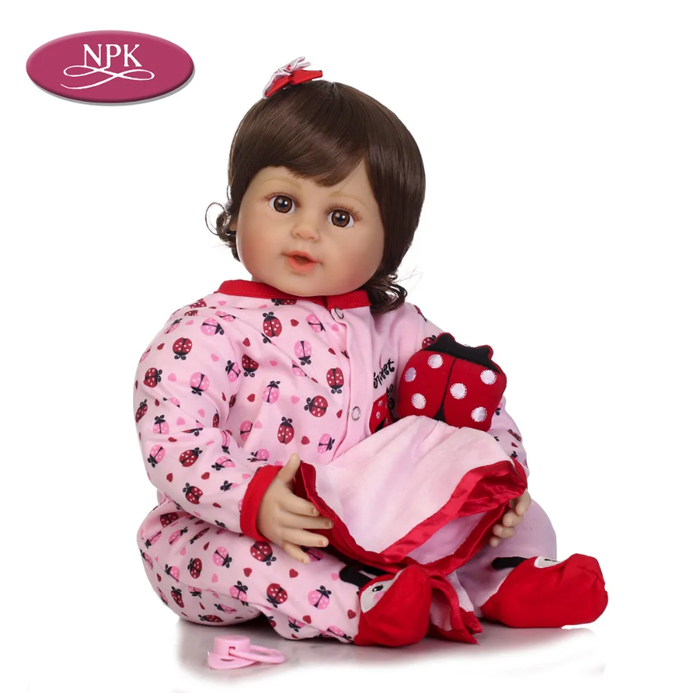 NPK 55 см силиконовая кукла Reborn Baby Realisitc Кукла Реалистичная Принцесса Девочка