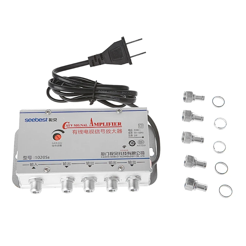 1 комплект Новый американский штекер 4Way CATV VCR ТВ антенна усилитель сигнала 20 дБ