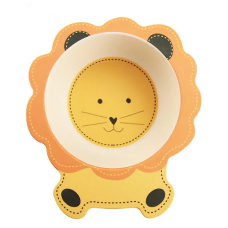 Экологичная бамбуковая чаша для малышей милые Мультяшные животные миски из