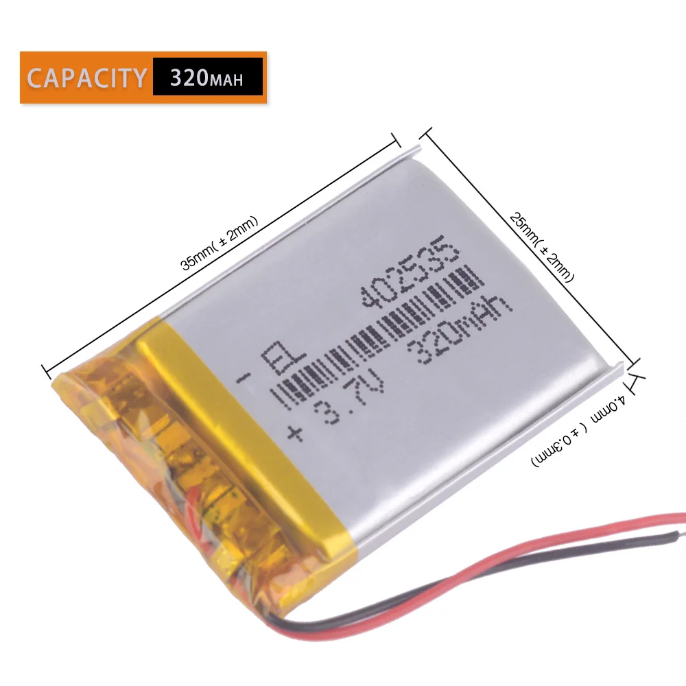 Перезаряжаемые литий-ионный полимерный аккумулятор 3 7 v 320 mah 402535 для MP3 плеер mp4