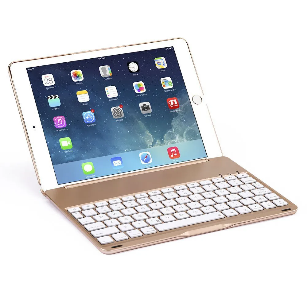 Тонкий умный алюминиевый беспроводной bluetooth чехол с клавиатурой на