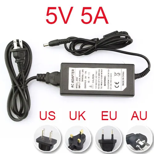 5V5A Светодиодный источник питания 2A 3A 5A 6A 7A 8A 110 В 220 В до 12 В адаптер освещения зарядное устройство Трансформатор для светодиодной ленты бар 5050 2835EU US - Цвет: 5V5A
