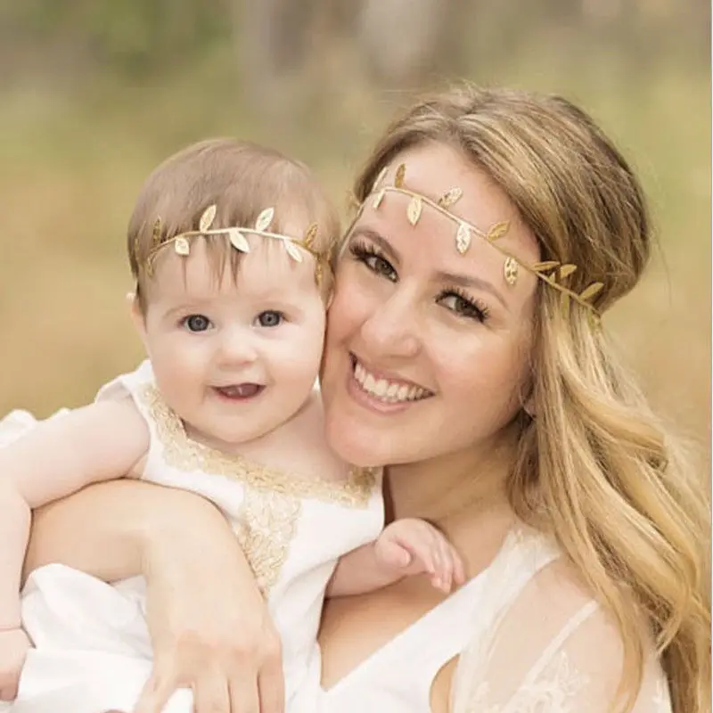 Новинка 2017 модная повязка на голову с золотистым и серебряным листом ювелирная