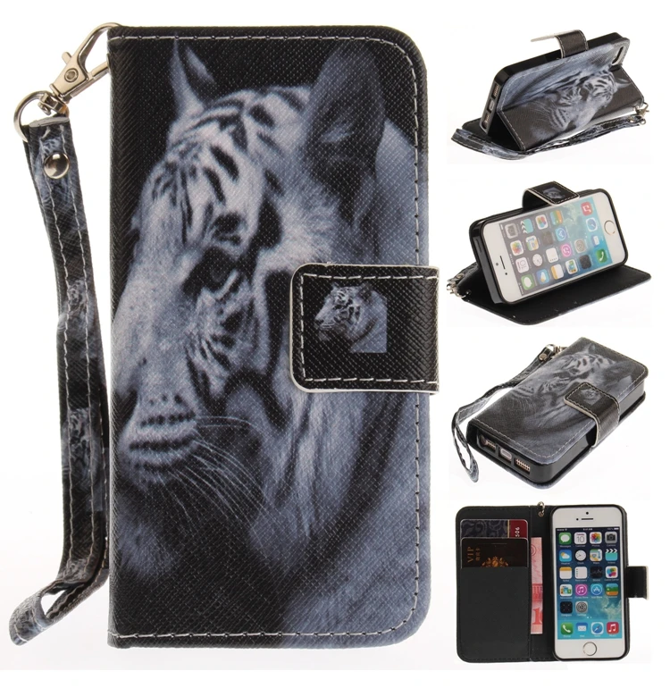 Кожаный бумажник с собакой для Coque Apple iPhone 5S чехол с откидной крышкой для iPhone 5 чехол для телефона s для iPhone SE 5SE 5 S Capinha Etui Hoesje