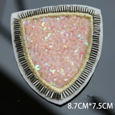 Новинка Миланская подиумная нашивка с золотыми блестками значок из бисера