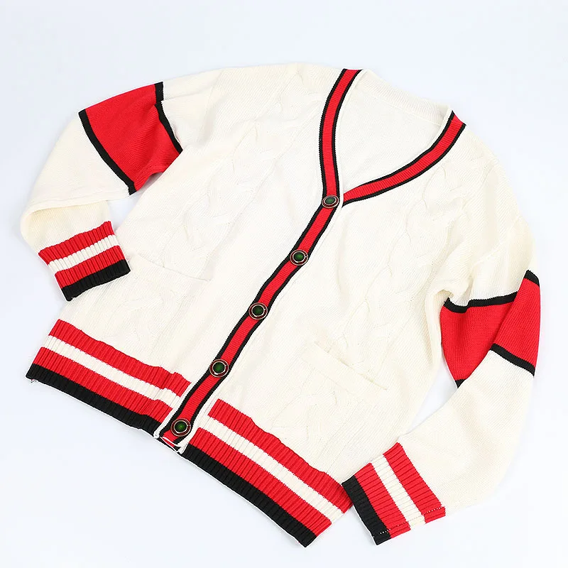 GRUIICEEN V-neck women knitting cardigans 2018 spring single breasted brand new high end loose cardigan jacket coat |