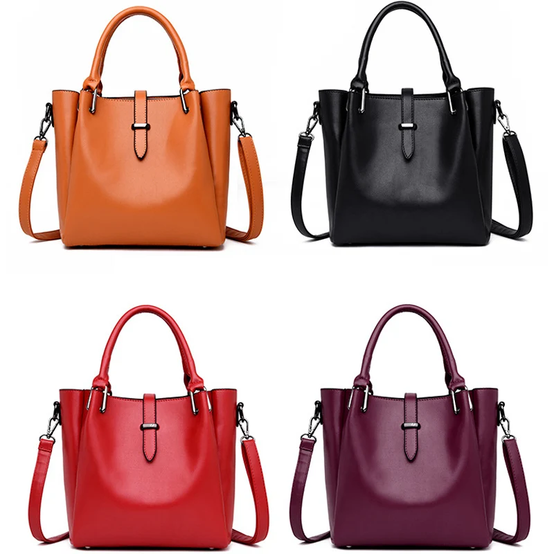 

Luxury Bags Women Leather Handbags Large Capacity Retro Vintage Top-Handle Bags Ladies Totes Shoulder Messenger Crossbody Bags