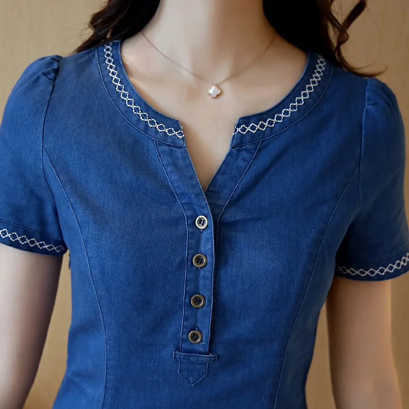 Летнее женское джинсовое платье 2019 повседневное модное облегающее с коротким