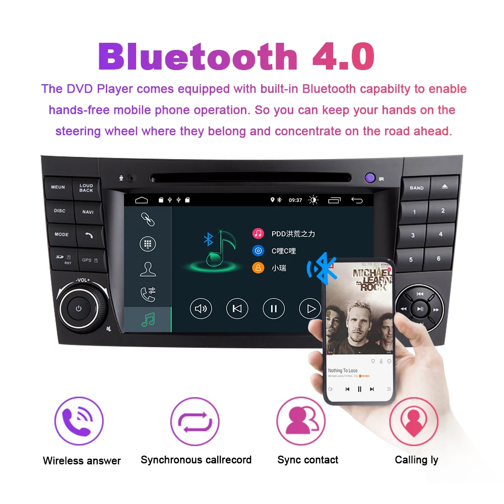 2din Android 9,0 автомобильный DVD мультимедиа для Mercedes Benz E-class W211 E200 E220 E300 E350 E240 E280 класс CLS W219 gps Радио Аудио