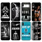 Черный чехол из ТПУ для iphone 5 5s SE 2020 6 6s 7 8 plus x 10, чехол для iphone XR XS 11 pro MAX, чехол для бодибилдинга, тренажерного зала, фитнеса