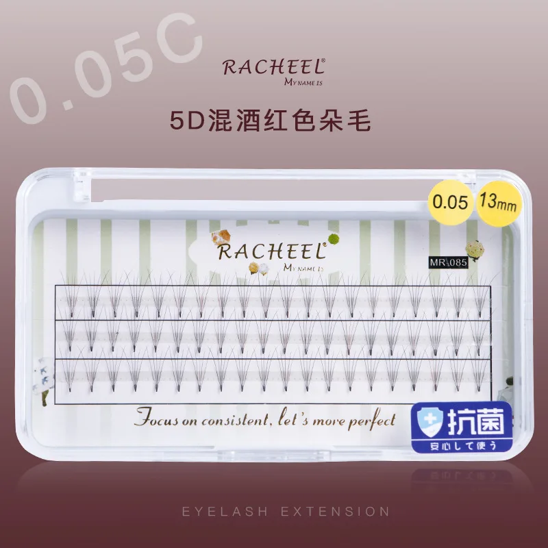 Накладные ресницы смешивают цвет синий/фиолетовый/винно красный 5D 0 05 C 3 цвета на