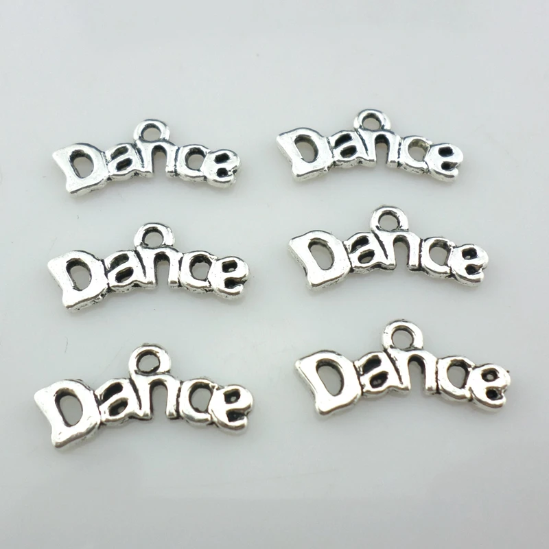 

40 шт. тибетские серебряные слова танец Подвески 9x20 мм Изготовление ювелирных изделий