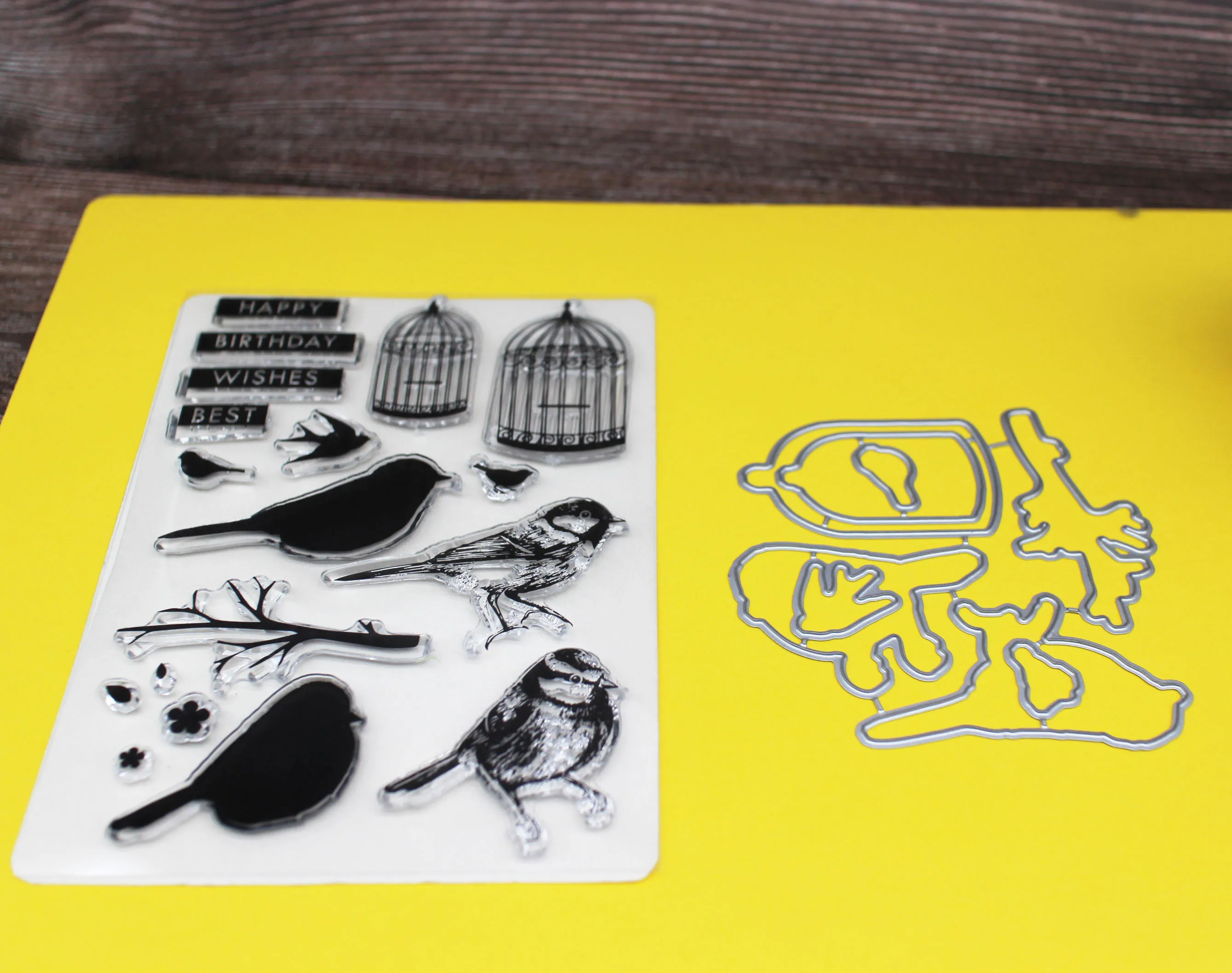 Металлические штампы в виде птичьей клетки набор прозрачных штампов и для