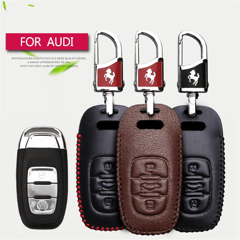 Чехол для ключа Audi из натуральной кожи A6 C6 A2 A3 A4 B9 B5 B6 B7 B8 A5 Q5 Q7 умный держатель